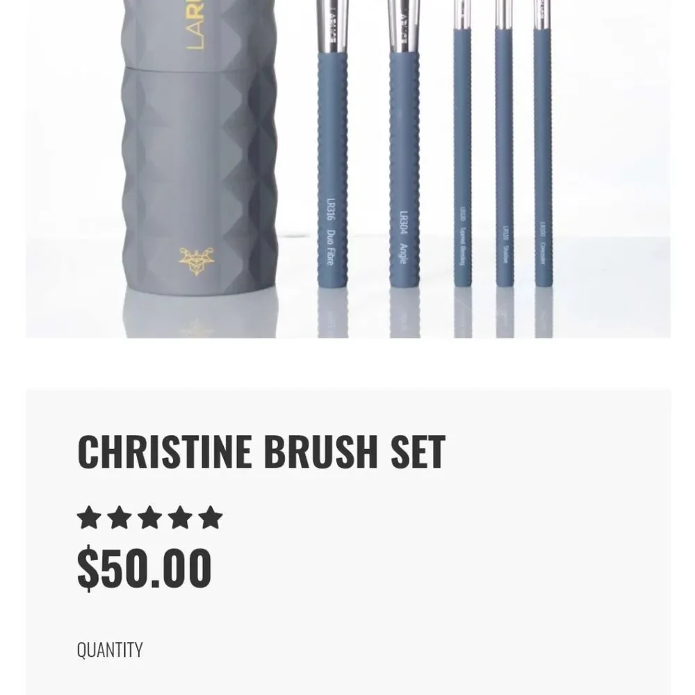 Laruce Beauty Christine 5 Piece Brush Set with Carrying Case